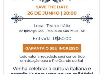 Comunidade italiana realiza show beneficente em prol das vítimas do RS